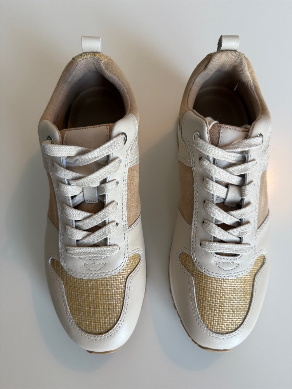 J. McLaughlin Cream and Beige Women's Sneakers Size 8 nwot